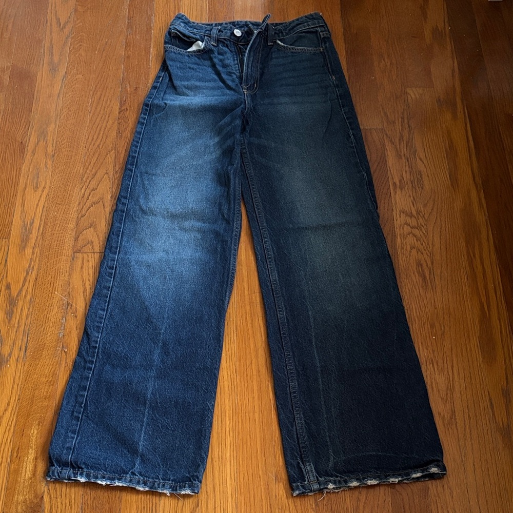 H&M Wide Leg Dark Blue Denim Jeans